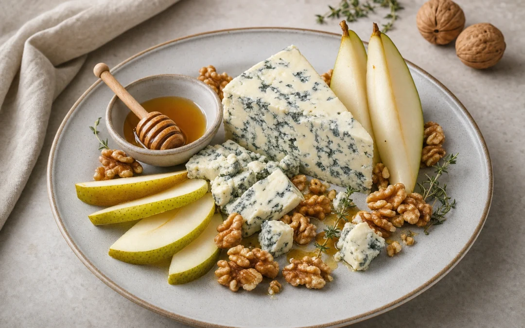 Gorgonzola dish photographed for an Italian wine pairing page