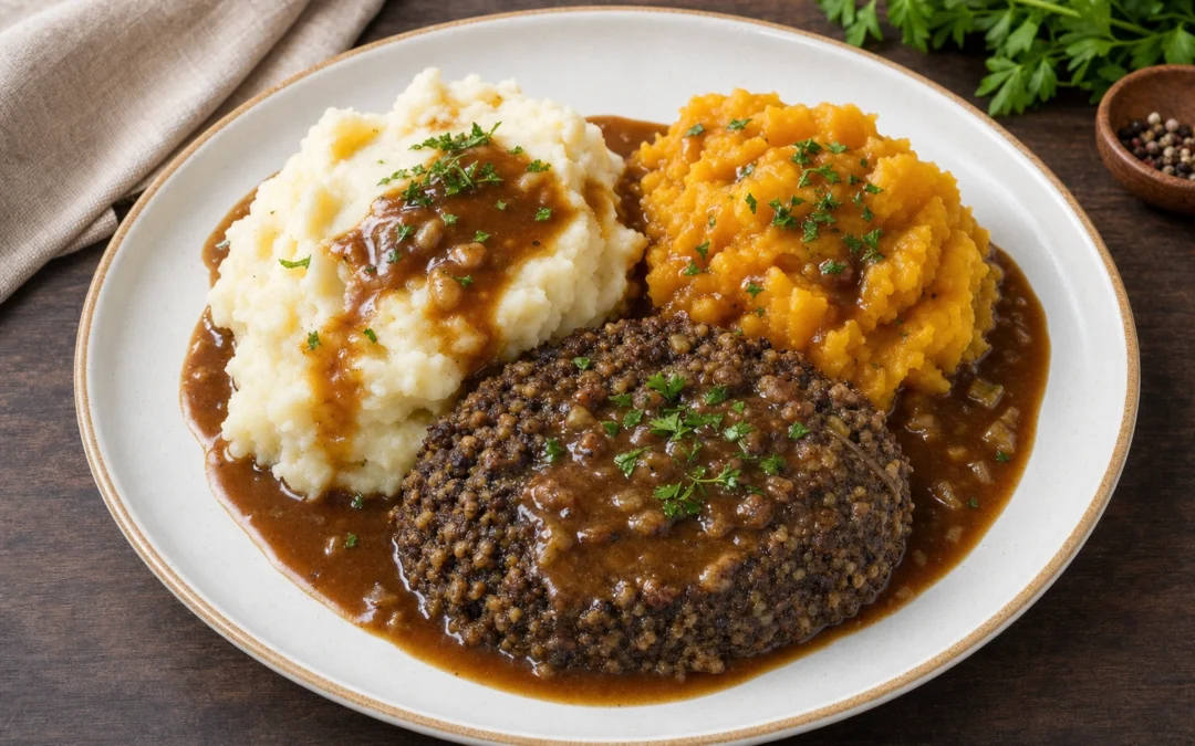 Haggis served for a UK Italian wine pairing guide
