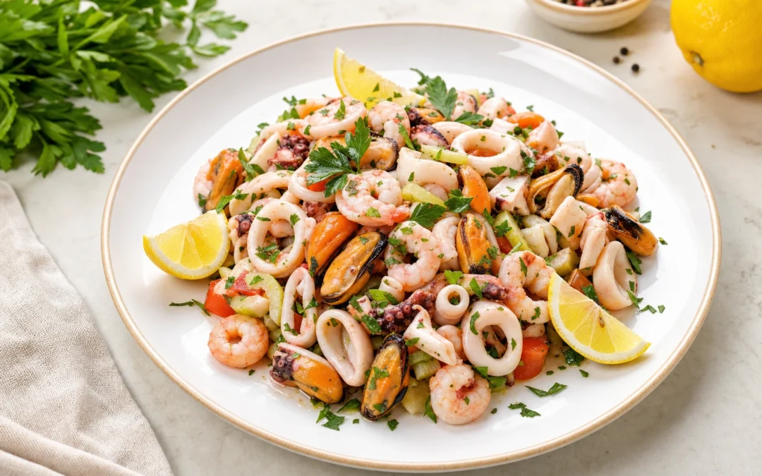 Insalata di Mare served for a UK Italian wine pairing guide