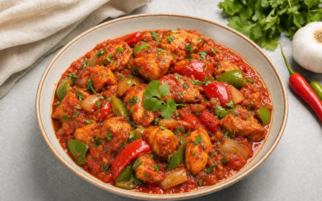 Jalfrezi served for a UK Italian wine pairing guide