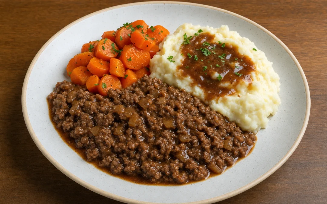 Mince and Tatties served for a UK Italian wine pairing guide