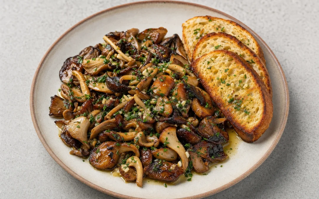 Mushrooms served for a UK Italian wine pairing guide