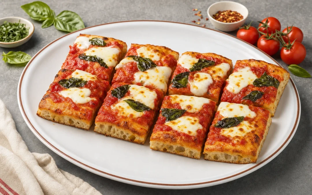Pizza al Taglio served for a UK Italian wine pairing guide