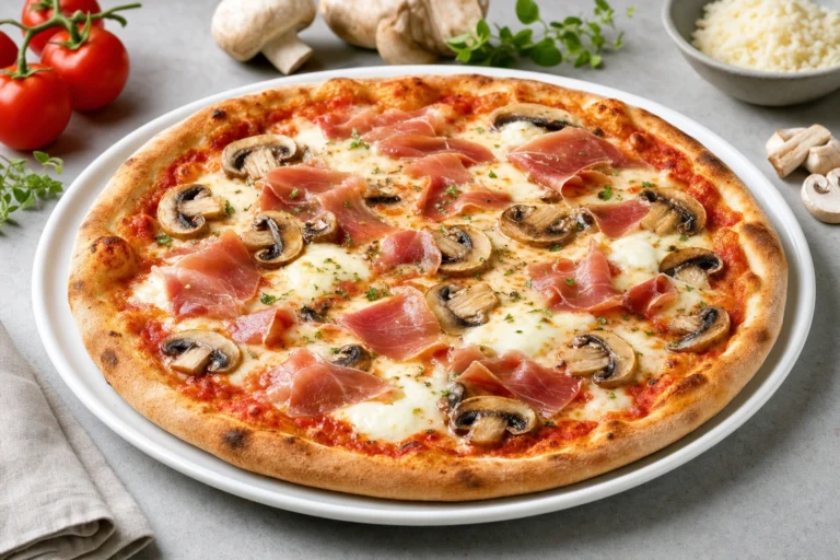 Best wine with Prosciutto e Funghi Pizza
