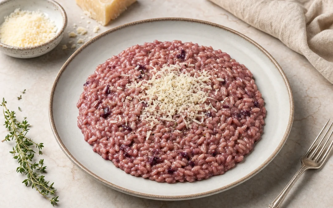 Risotto al Barolo served for a UK Italian wine pairing guide