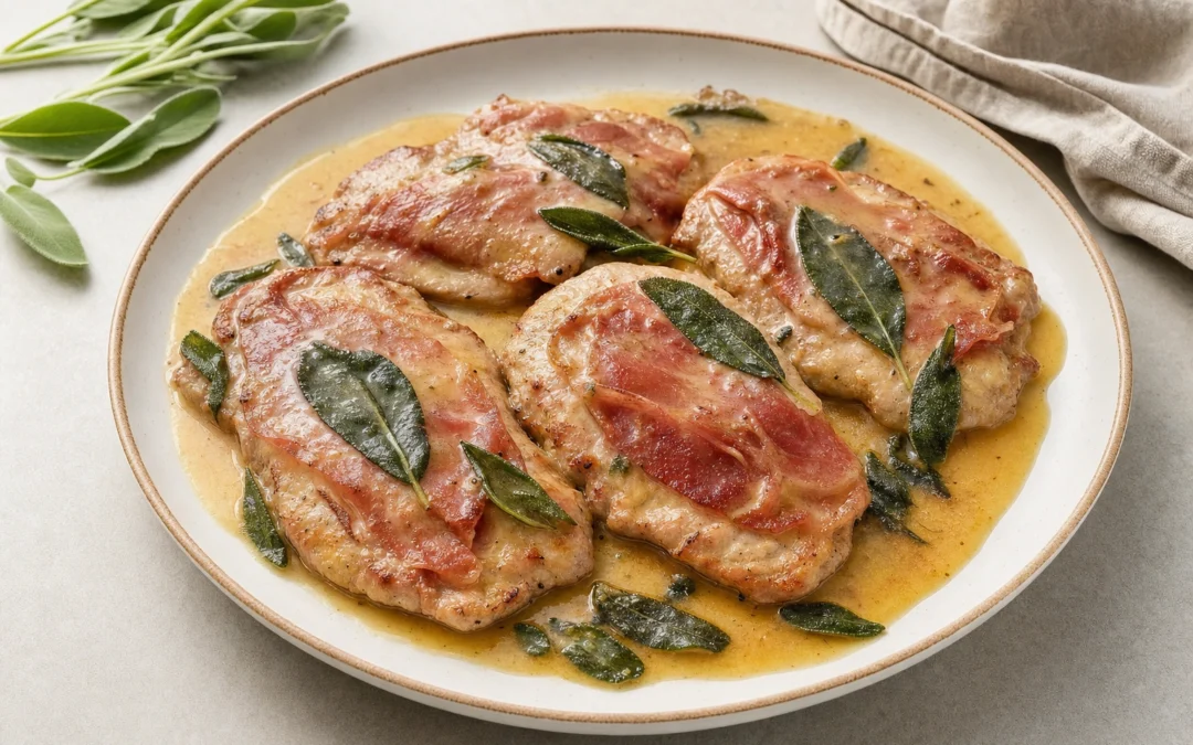 Saltimbocca alla Romana served for a UK Italian wine pairing guide
