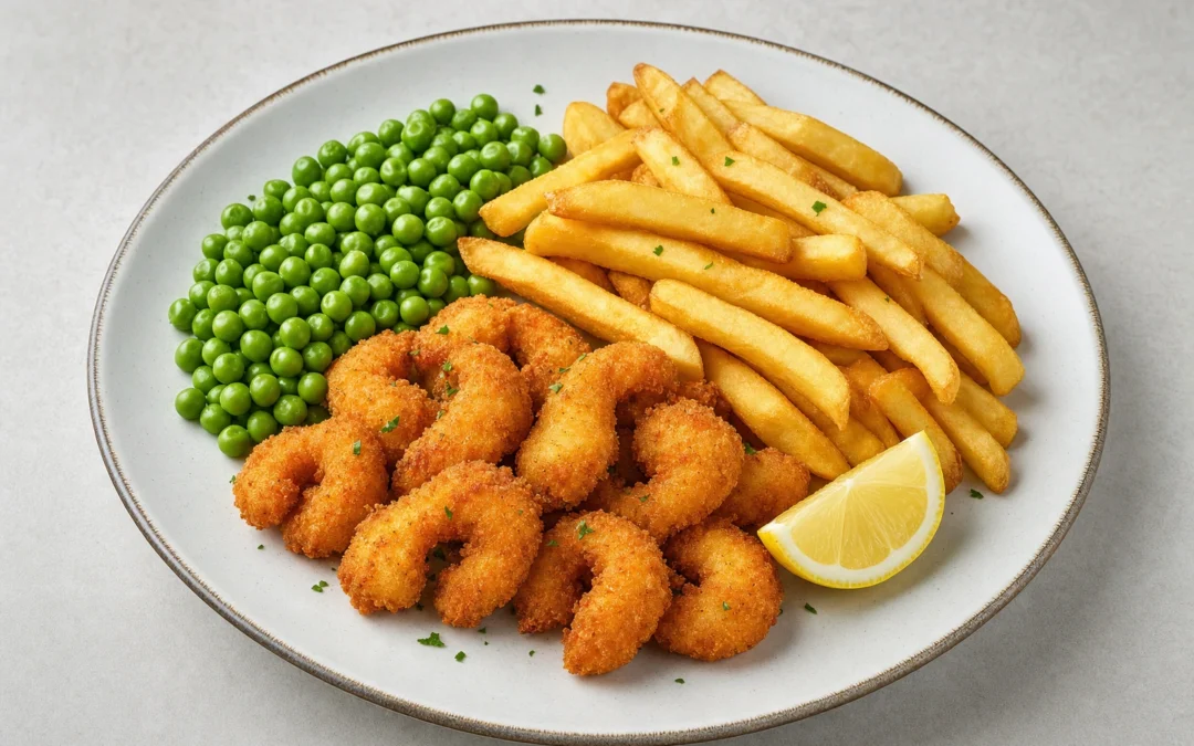 Scampi and Chips served for a UK Italian wine pairing guide