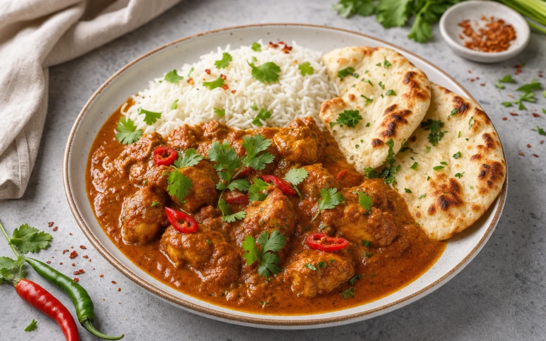 Spicy Curry served for a UK Italian wine pairing guide