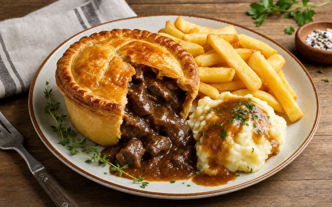 Classic steak and ale pie matched with Italian wine pairing advice