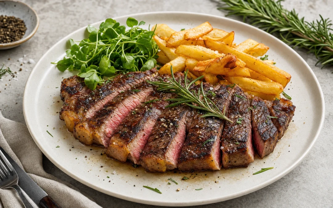 Steak served for a UK Italian wine pairing guide