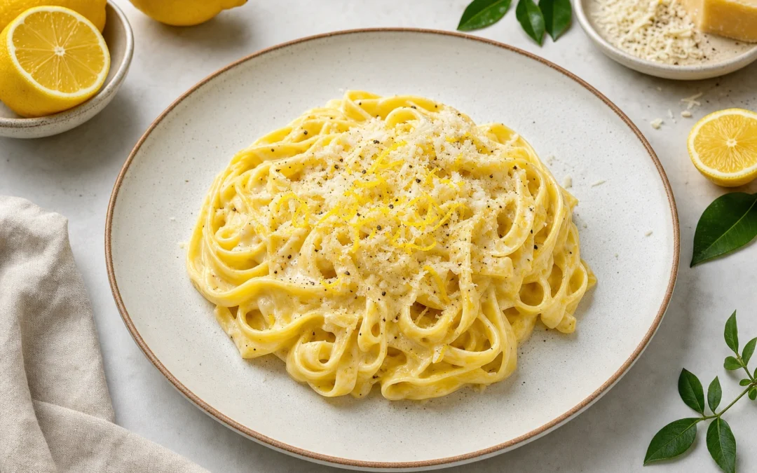 Tagliatelle al Limone served for a UK Italian wine pairing guide