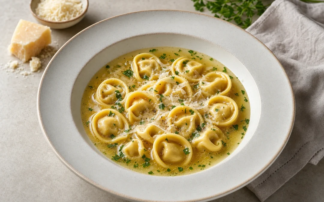 Tortellini in Brodo served for a UK Italian wine pairing guide