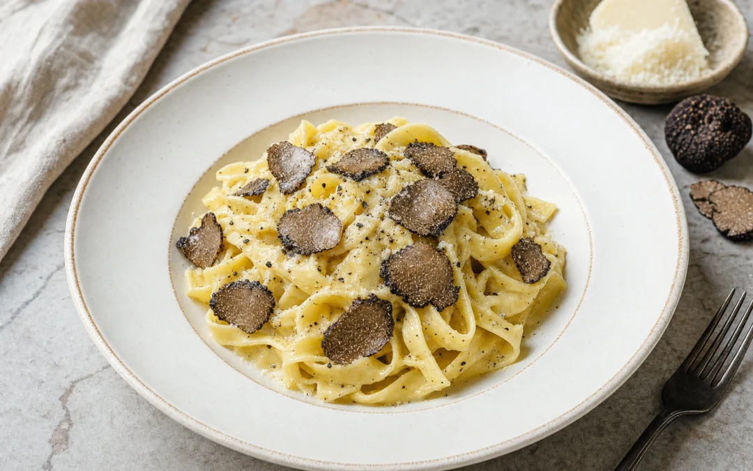 Studio-style truffle pasta for best wine pairing ideas in the UK