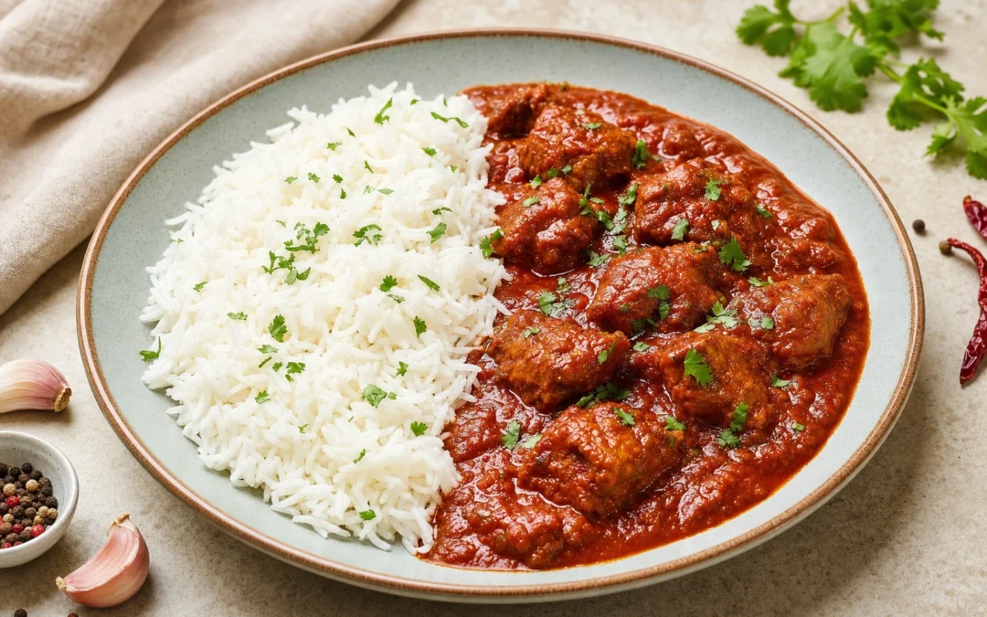Vindaloo served for a UK Italian wine pairing guide